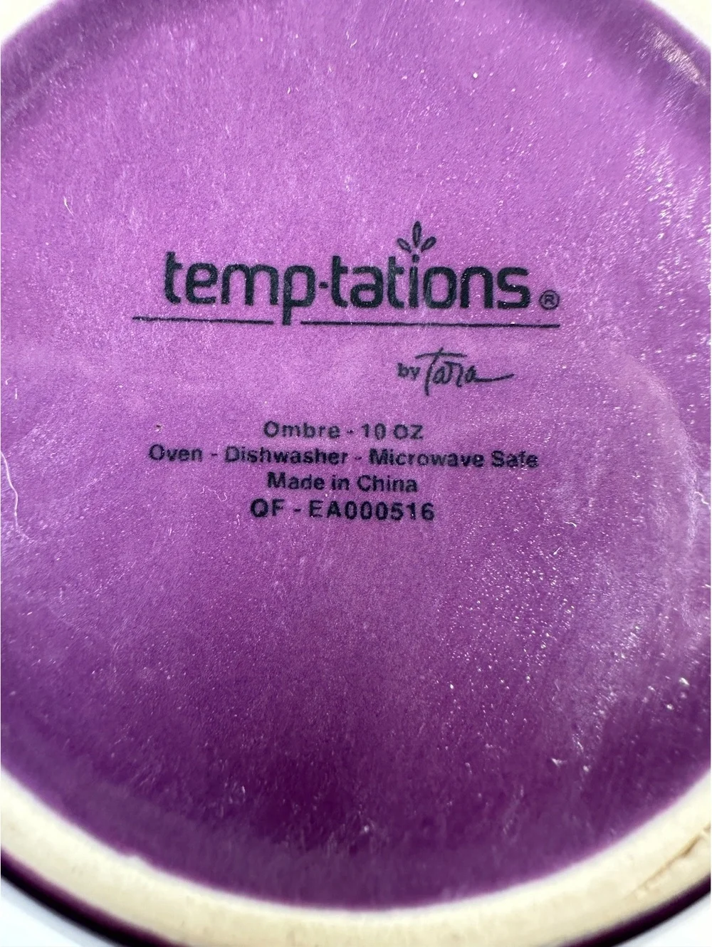 Purple Ombré Temp-Tations by Tara 4 Pc Completer Set Butter Creamer Gravy Sugar